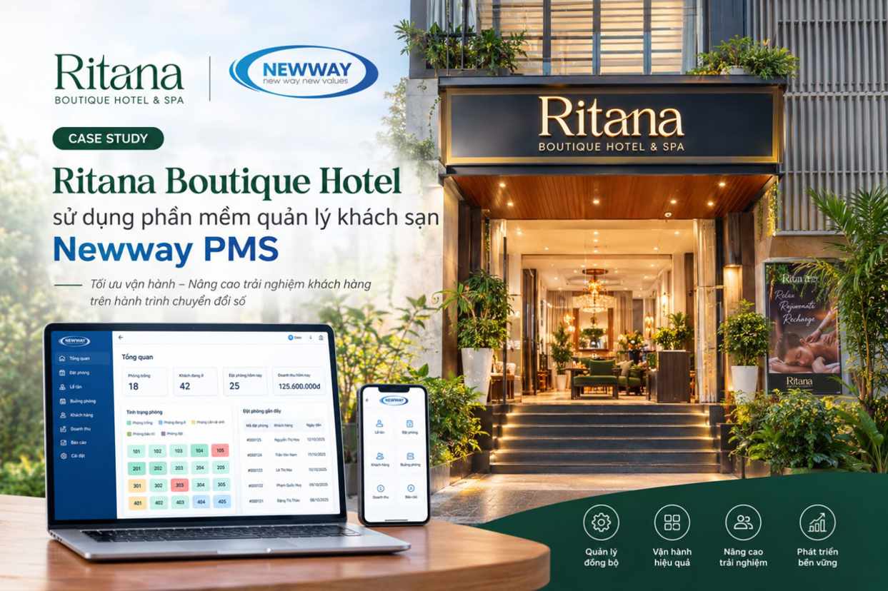 Ritana Boutique Hotel lựa chọn ứng dụng phần mềm quản lý khách sạn Newway PMS